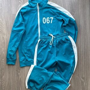 Squid Games Blue and White Tracksuit with 067 Print